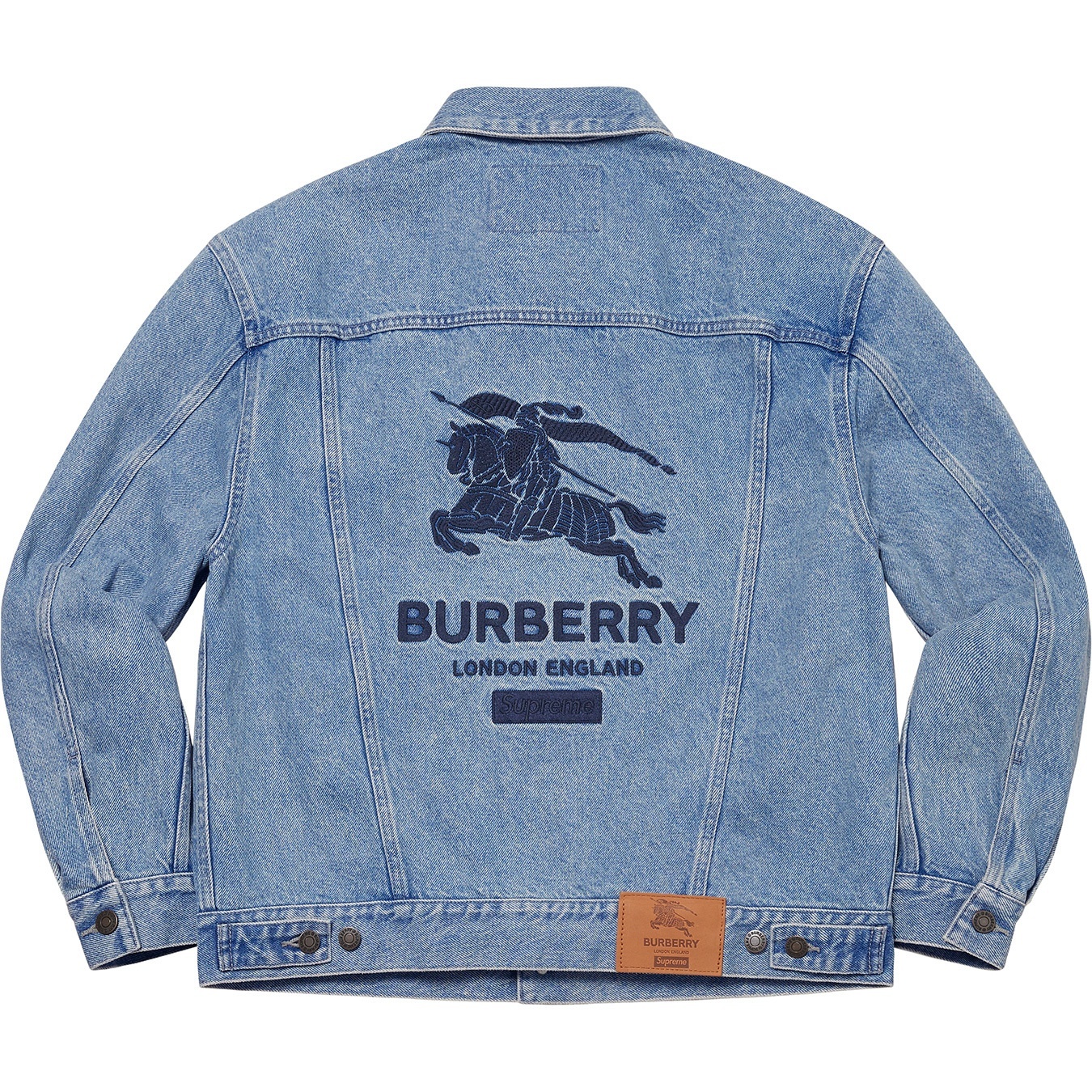 Supreme®/Burberry® Denim Trucker Jacket view 5